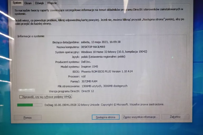 LAPTOP DELL INSPIRON 1545