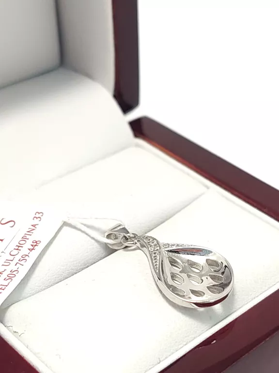 SREBRNA ZAWIESZKA PARIS ŁEZKA 925 1,70G