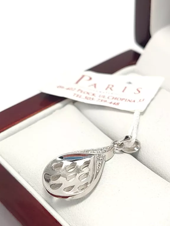 SREBRNA ZAWIESZKA PARIS ŁEZKA 925 1,70G