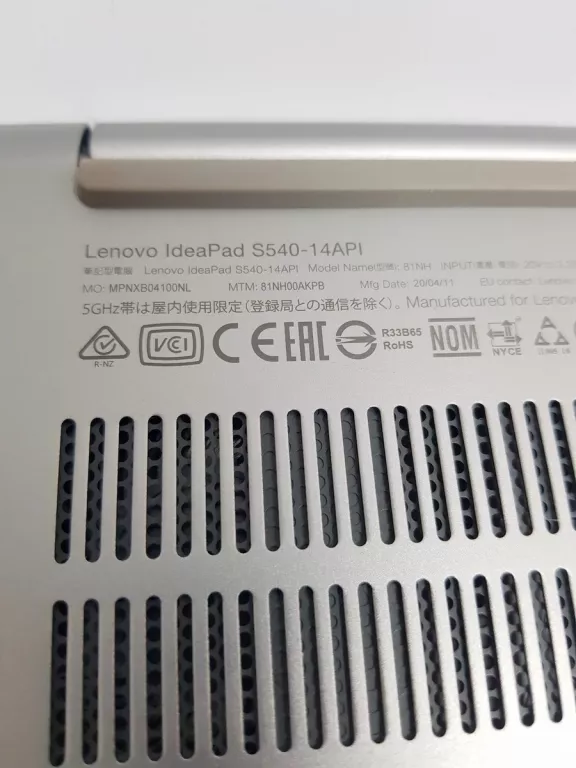 LAPTOP LENOVO IDEAPAD S540-14API 81NH 8GB RAM