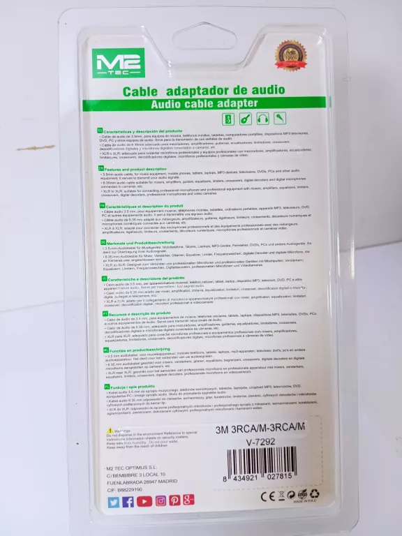 KABEL AUDIO 3, M