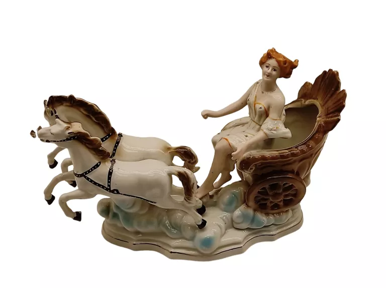FIGURKA PORCELANOWA DWA KONIKI I PANI SYGN REGENT