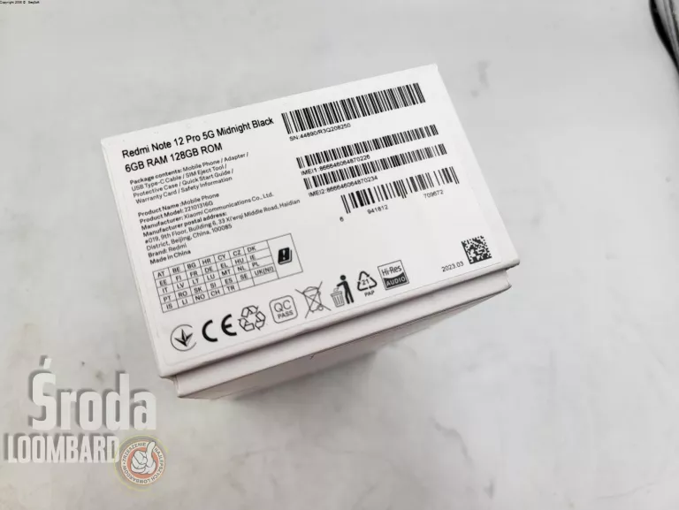XIAOMI REDMI NOTE 12 PRO 5G 6/128 KOMPLET