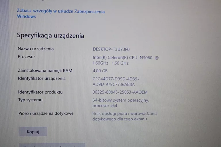LAPTOP HP 15-BS000NW CELERON N3060 4/500 GB