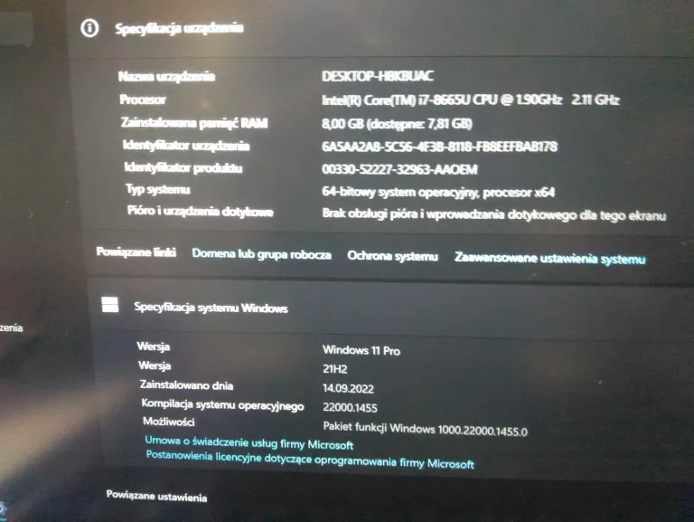 LAPTOP DELL LATITUDE 5400 I7-8665U/8GB/128GB