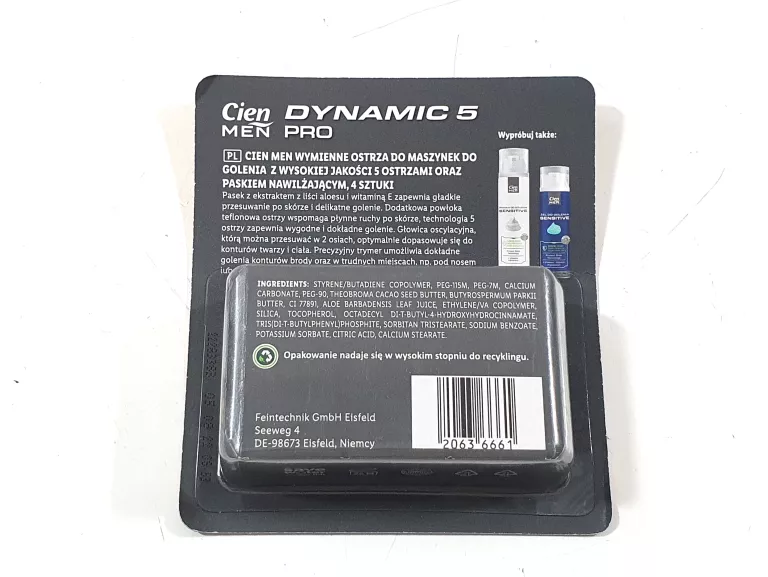 WKŁADY OSTRZA DO MASZYNKI DYNAMIC 5 PRO CIEN 4 SZT