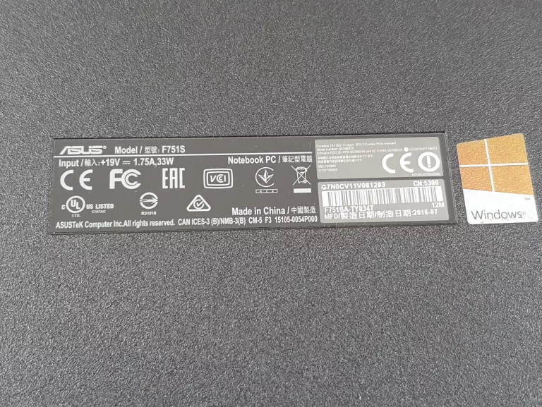 LAPTOP ASUS F751S + ZASILACZ