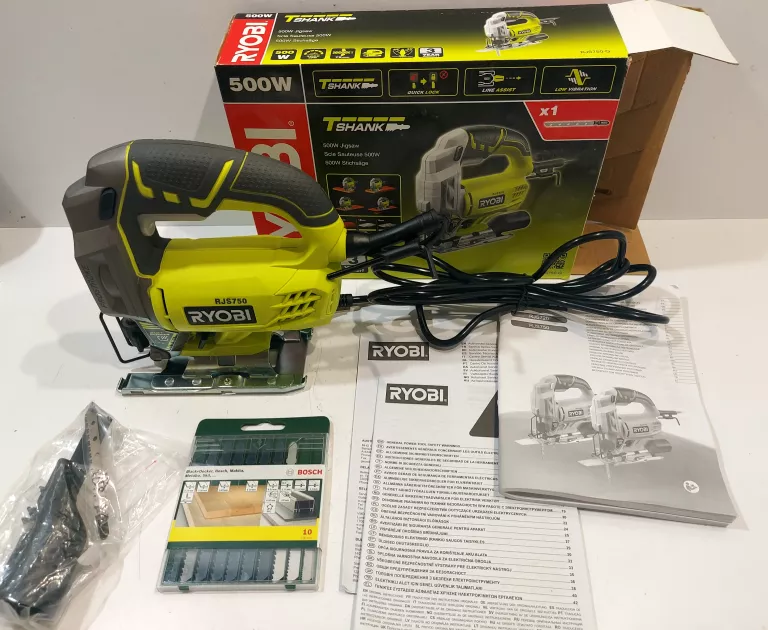 WYRZYNARKA RYOBI RJS750 + NOŻYKI BOSCH