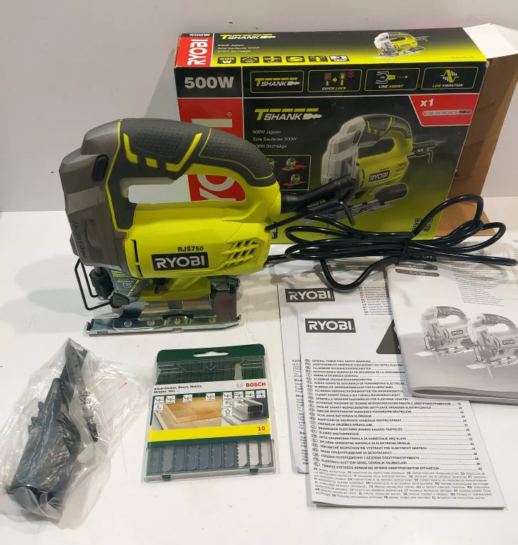 WYRZYNARKA RYOBI RJS750 + NOŻYKI BOSCH