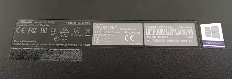LAPTOP ASUS A540U INTEL CORE I3 6006 CPU RAM 4GB !!OPIS!!