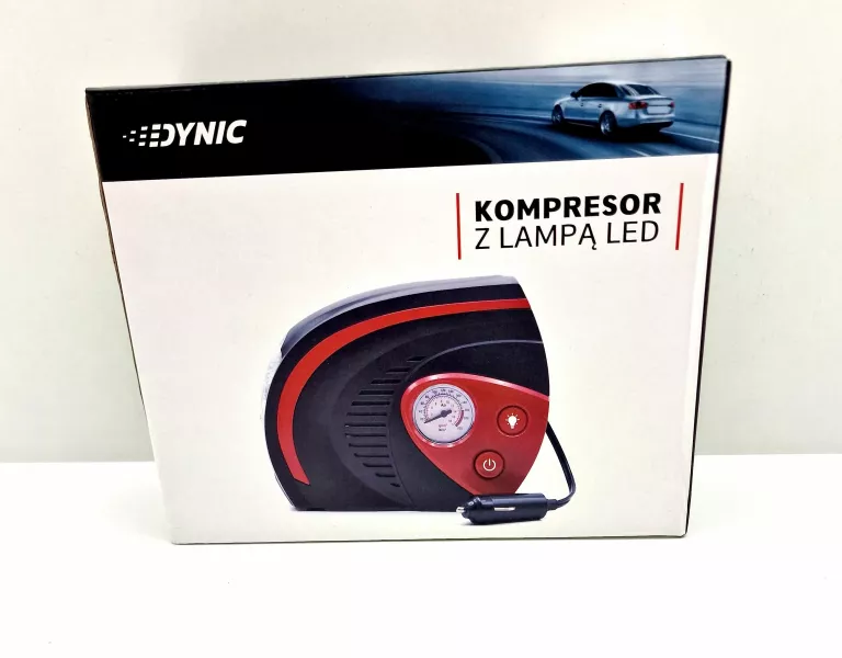 DYNIC KOMPRESOR SAMOCHODOWY Z LAMPĄ LED
