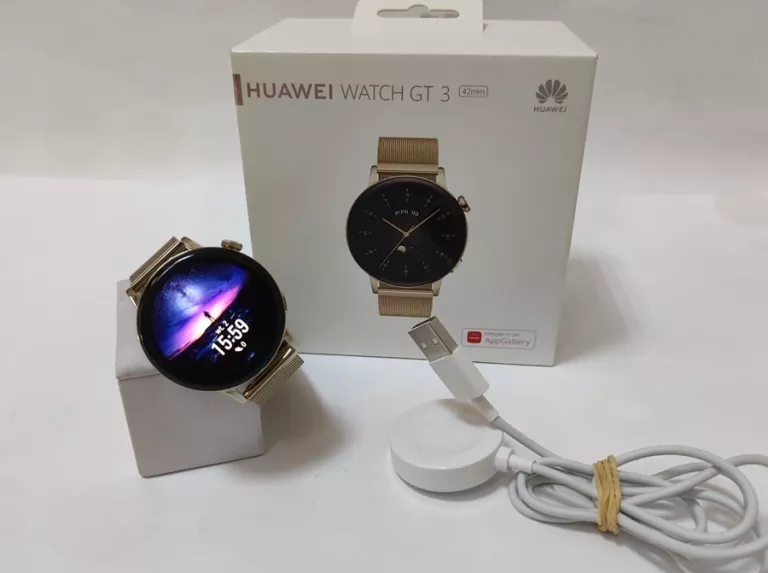 SMARTWATCH HUAWEI WATCH GT 3 42MM ELEGANT ZŁOTY