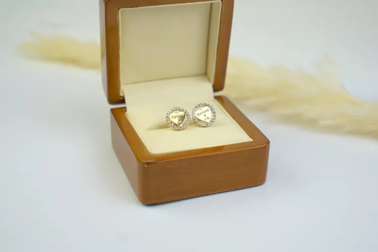 585 1,63G ZŁOTE KOLCZYKI ZNAK TIFFANY SERDUSZKO