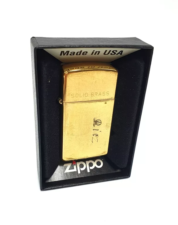 ZAPALNICZKA ZIPPO SOLID BRASS Z GRAWEREM+PUDEŁKO