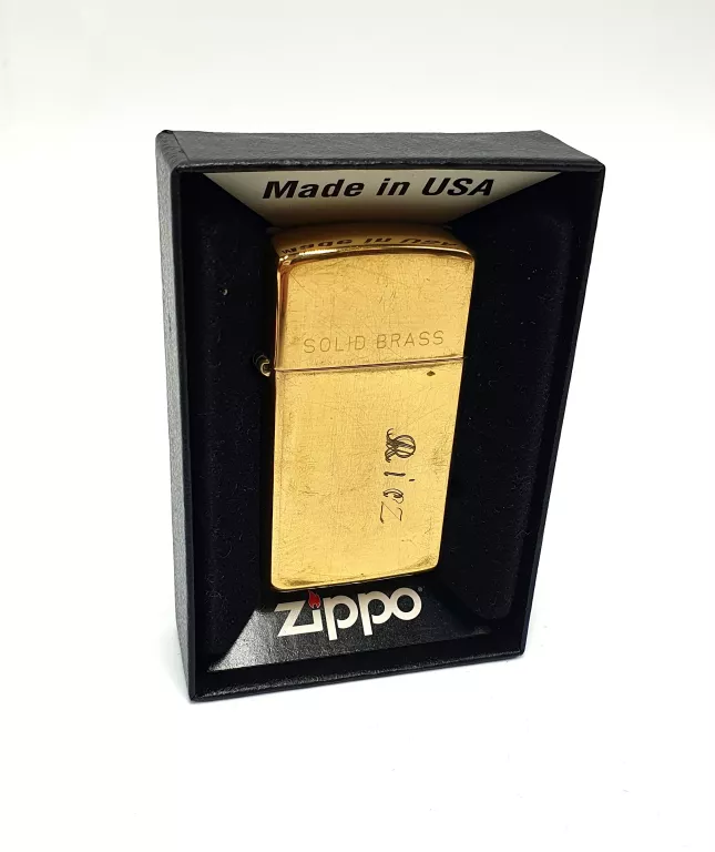 ZAPALNICZKA ZIPPO SOLID BRASS Z GRAWEREM+PUDEŁKO