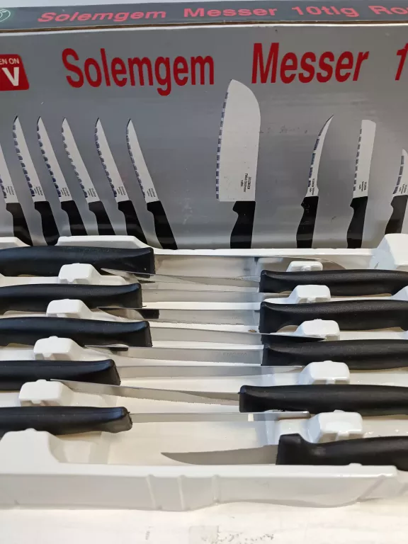 ZESTAW 10 NOŻY KUCHENNYCH / SOLEMGEM MESSER
