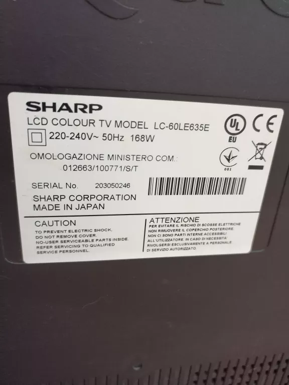 TELEWIZOR SHARP LC-60LE635E