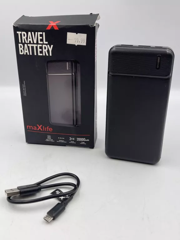 POWERBANK MAXLIFE 20000 MAH+KABEL USB