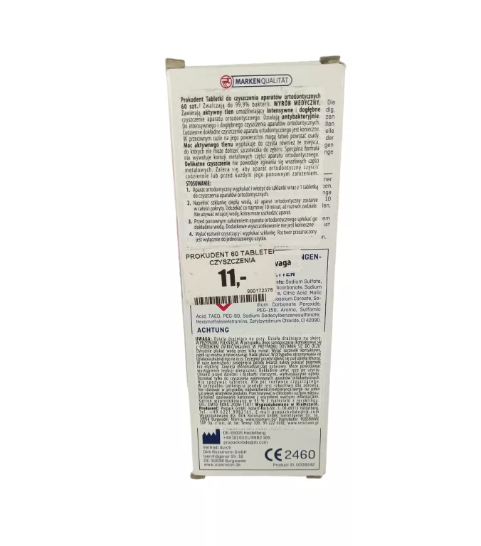 PROKUDENT 60 TABLETEK CZYSZCZENIA APARATOW OTRODON