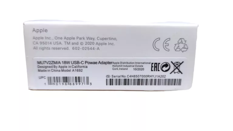 ŁADOWARKA USB-TYP C APPLE MU7V2ZM/A 18W