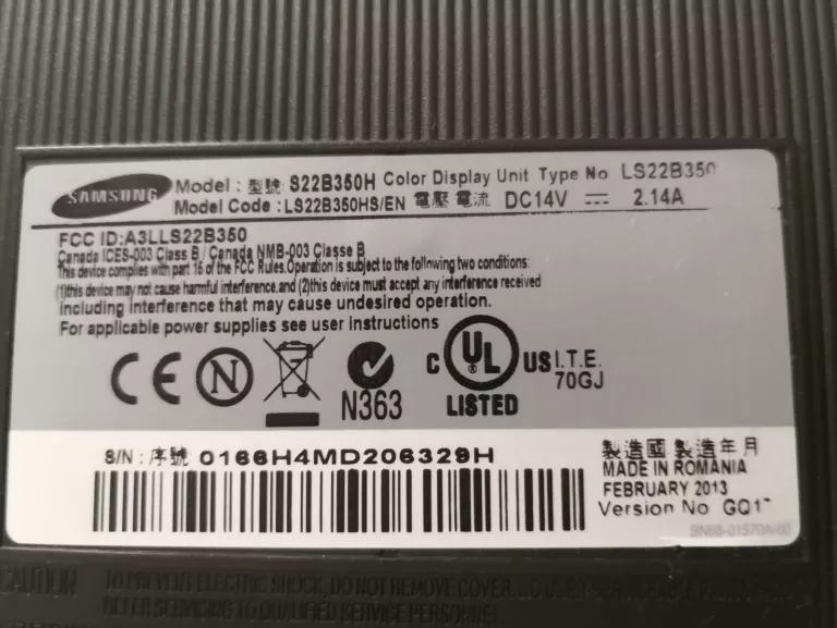 MONITOR SAMSUNG S22B350