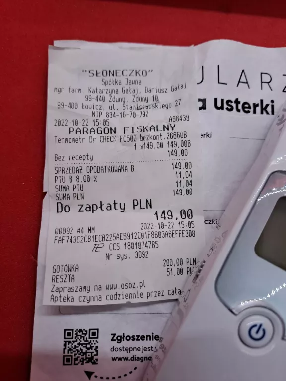 termometr-bezdotykowy-dr-check-fc500-komplet-gw-stan-uzywany