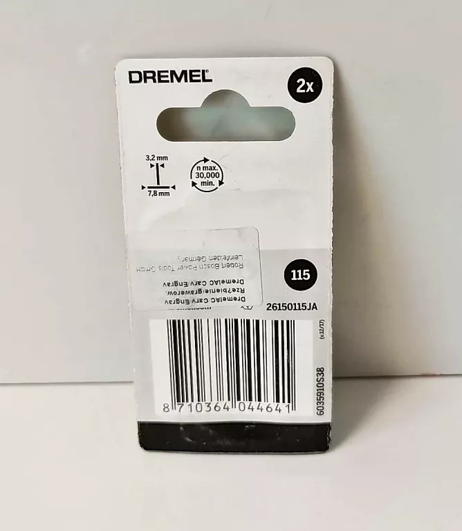 DREMEL 115 FREZ SZYBKOTNĄCY 7,8 MM WALEC 2 SZT