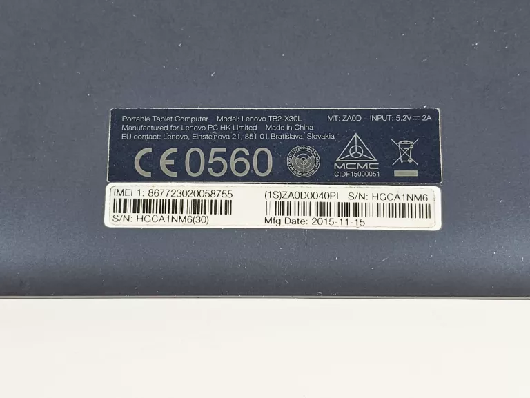 TABLET LENOVO TAB 2 A10-30 KOMPLET