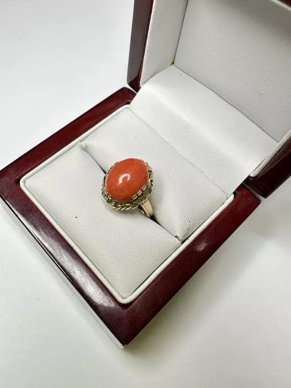 piekny-zloty-pierscionek-z-koralem-585-335-stan-uzywany