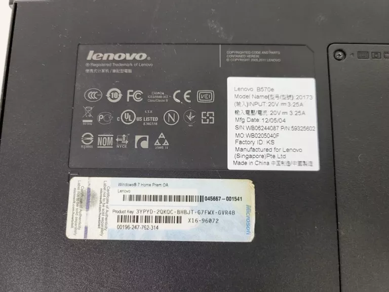 LAPTOP LENOVO B570E