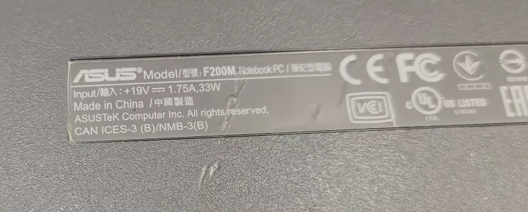 LAPTOP ASUS F200M N2830 4 GB RAM HDD 500GB