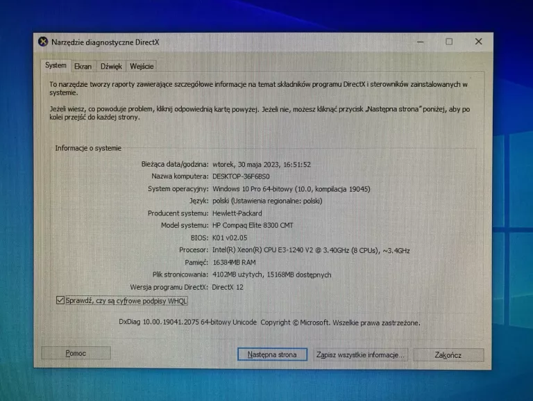 PC HP ELITE 8300CMT 16/1168GB XEON E3 GTX 1050 TI