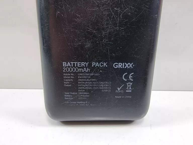 POWER BANK GRIXX 20000 MAH