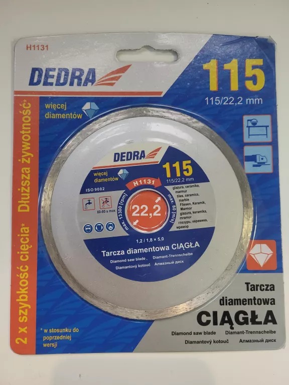 DEDRA TARCZA DIAMENTOWA 115 MM/22,2 H1131