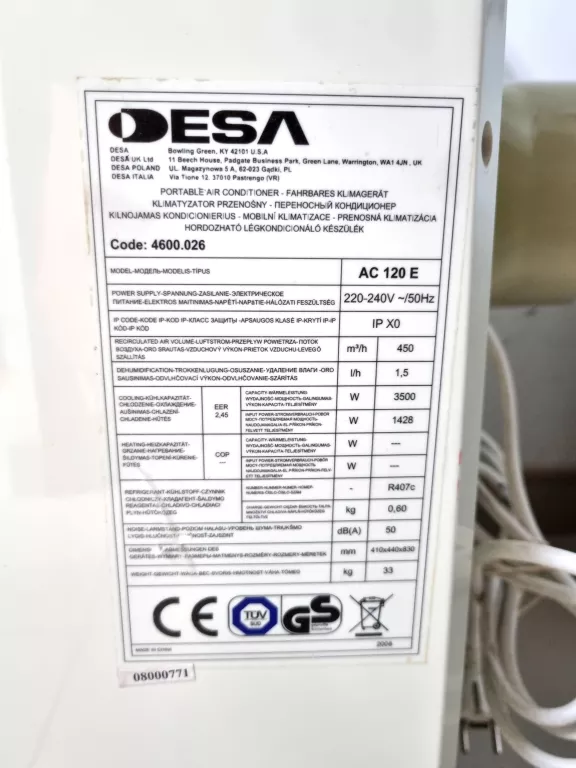 klimatyzator-desa-120e-klasa-energetyczna-chlodzenie-g