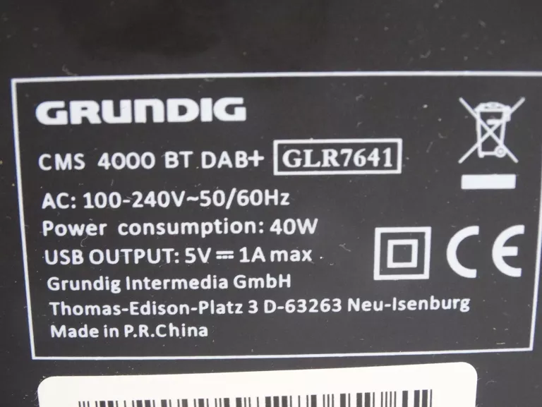 WIEŻA STEREO GRUNDIG CMS 4000 BT DAB+