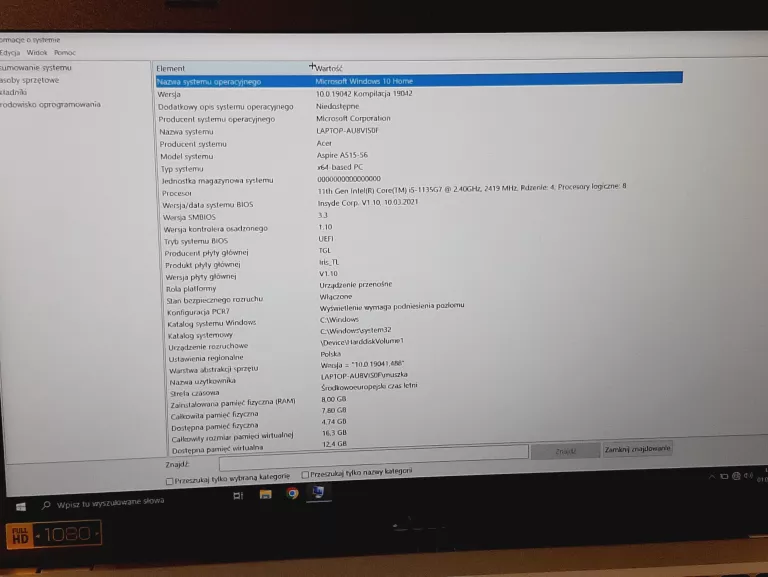 ACER ASPIRE 5 A515-56-5138 I5 WIN10 8/512 GB