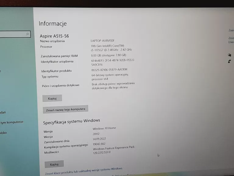 ACER ASPIRE 5 A515-56-5138 I5 WIN10 8/512 GB