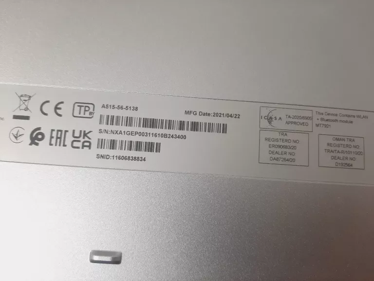 ACER ASPIRE 5 A515-56-5138 I5 WIN10 8/512 GB