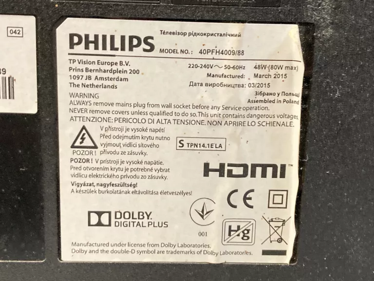 TELEWIZOR LED PHILIPS 40PFH4009/88 40" FULL HD