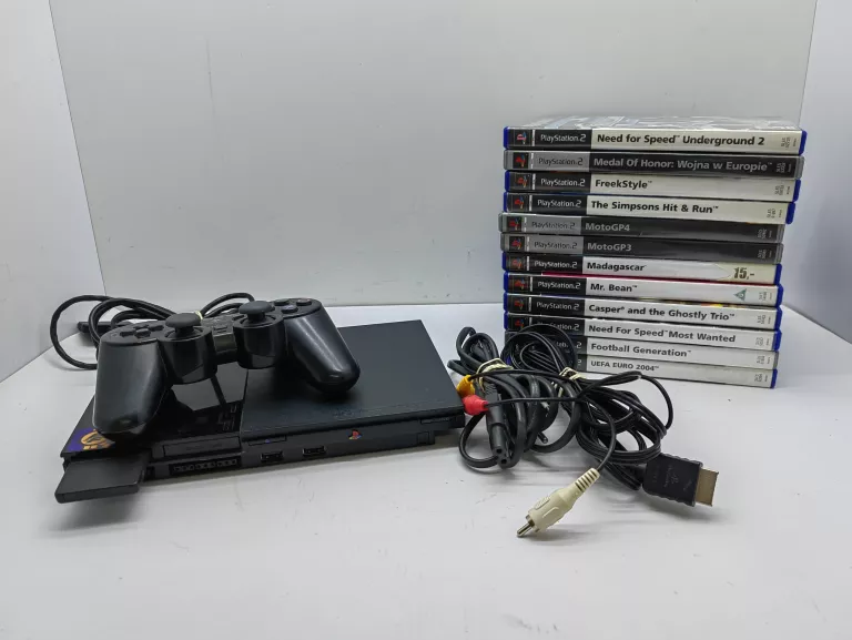 KONSOLA PS2 SLIM SCPH-9004+PAD+ 12GIER