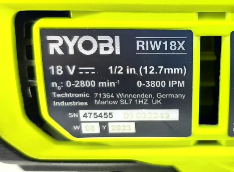 KLUCZ UDAROWY RYOBI RIW18X-0 ONE+ HP IGŁA!!!