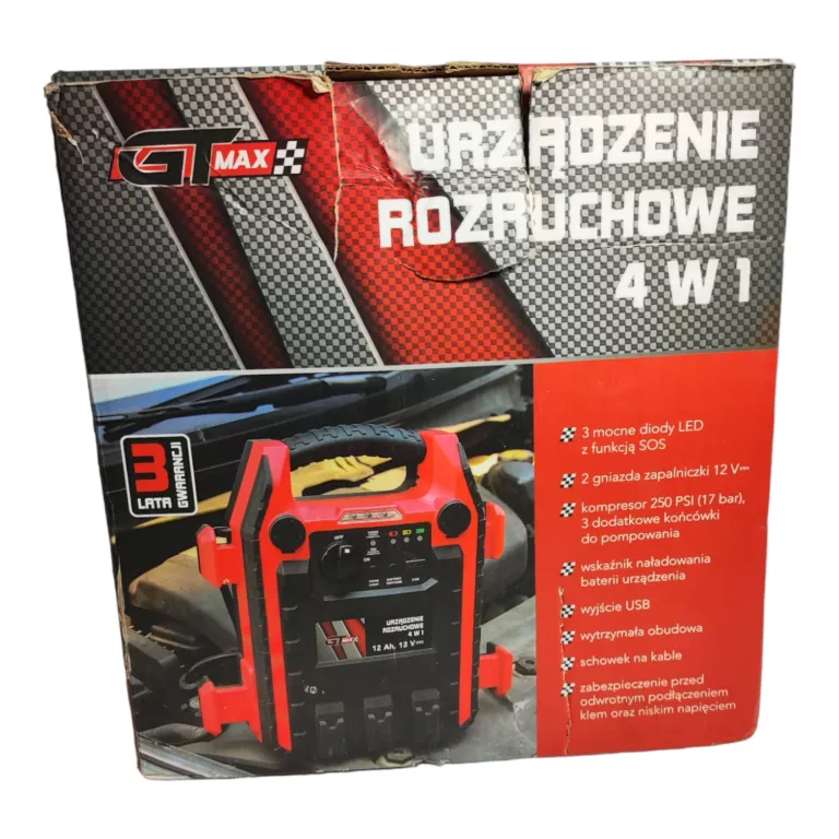 URZĄDZENIE ROZRUCHOWE JUMP STARTER BOOSTER 4W1 12