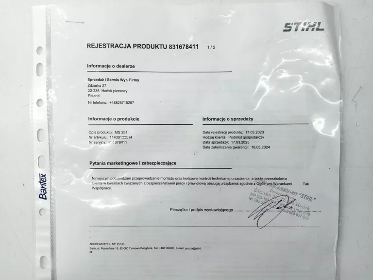 PIŁA SPALINOWA STHIL MS 251