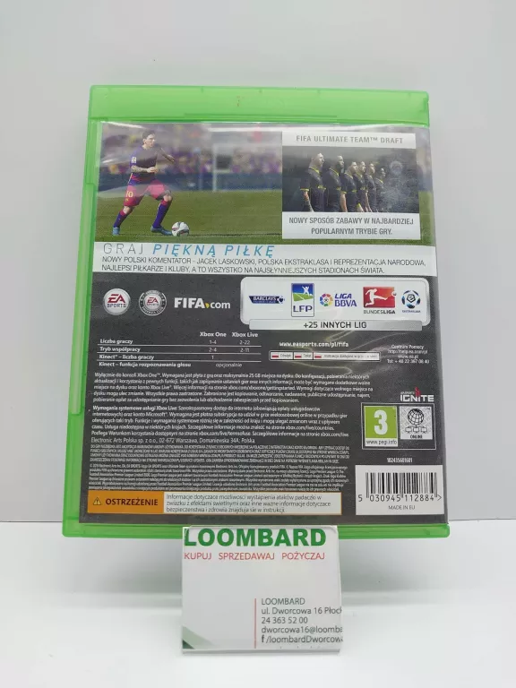 GRA FIFA 16 XBOX ONE POLSKI DUBBING