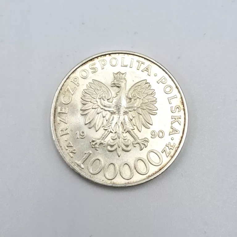SREBRNA MONETA 100000 SOLIDARNOŚC 1990