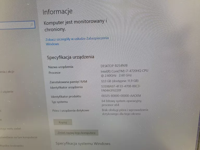 LAPTOP ASUS UX501JW I7 12GB 512SSD GTX 960M WIN10