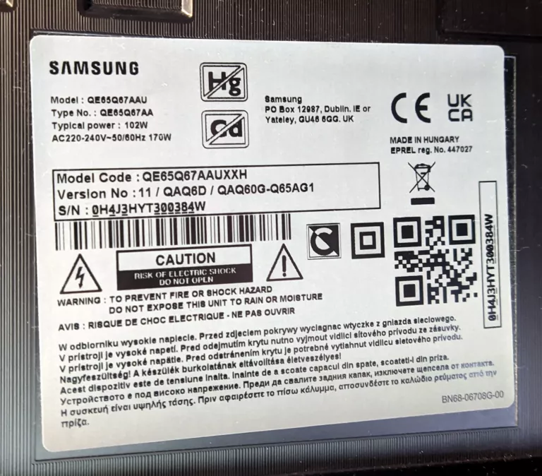 TELEWIZOR SAMSUNG Q60A 65 KOMPLET