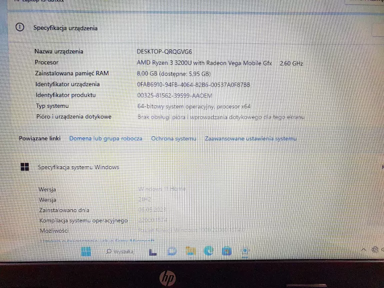 LAPTOP HP 15-DB1032NR ŁAD