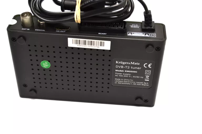 dekoder-dvb-t2-krugermatz-km0550c-hevc-komplet-stan-uzywany